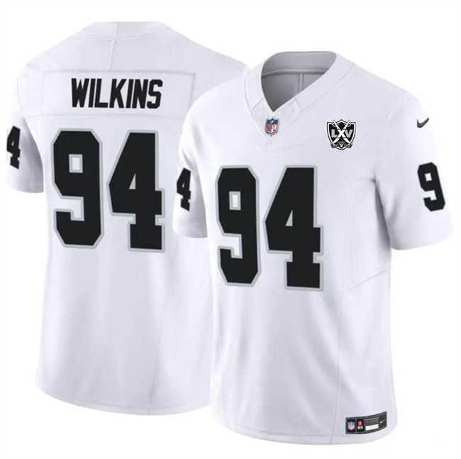 Men & Women & Youth Las Vegas Raiders #94 Christian Wilkins White 2024 F.U.S.E 65th Anniversary Patch Vapor Stitched Jersey,We sell and wholesale Men & Women & Youth Las Vegas Raiders #94 Christian Wilkins White 2024 F.U.S.E 65th Anniversary Patch Vapor Stitched Jersey on line form chian!
